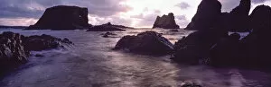 Rocks In The Sea At Sunset; Whiterocks, Co Antrim, Ireland