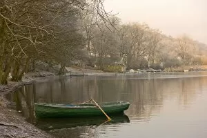 Images Dated 30th December 2008: Rowboat Sitting At The Shore Of A Lake, Cumbria, England
