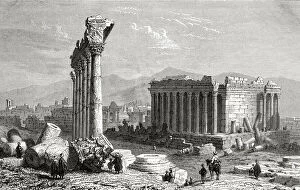 Images Dated 7th September 2011: Ruins Of Baalbek, Lebanon, As Seen In The 19Th Century. From El Mundo En La Mano Published 1875