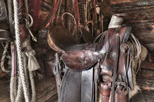 Saddle And Horseback Riding Equipment At Bar U Ranch National Historic Site; Longview Saddle And Horseback Riding Equipment At Bar U Ranch National Historic Site; Longview