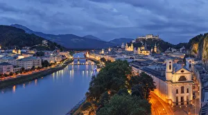 Salzach River and the historical city of Salzburg, Austria Salzach River and the historical city of Salzburg, Austria