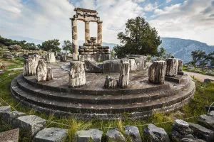 <b class=qtipBold><figcaption>Sanctuary Of Athena; Delphi, Greece</figcaption></b><br><em>© Design Pics / Reynold Mainse</em> Sanctuary Of Athena; Delphi, Greece