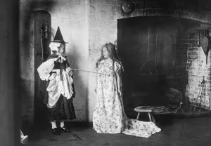 Scene From Cinderella Enacted By Chidren From Magic Lantern Slide Circa 1900 Scene From Cinderella Enacted By Chidren From Magic Lantern Slide Circa 1900