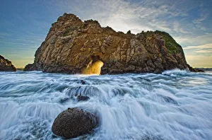 Shaft Of Sunlight Through Hole In Rock, Pfeiffer Beach, California Shaft Of Sunlight Through Hole In Rock, Pfeiffer Beach, California