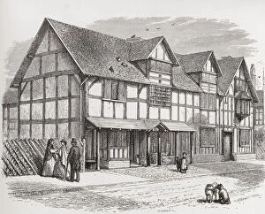 Shakespeare's birthplace, as restored in the 19th century, Henley Street, Stratford-upon-Avon, Warwickshire