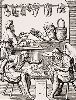 Shoemaker. 19Th Century Reproduction Of 16Th Century Woodcut By Jost Amman Shoemaker. 19Th Century Reproduction Of 16Th Century Woodcut By Jost Amman
