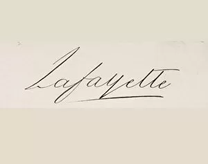 Signature Of Marie-Joseph-Paul-Yves-Roch-Gilbert Du Motier, Marquis De Lafayette 1757 To 1834 French Solider Who Fought