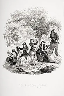 The Five Sisters Of York. Illustration From The Charles Dickens Novel Nicholas Nickleby By H.K. Browne Known As Phiz The Five Sisters Of York. Illustration From The Charles Dickens Novel Nicholas Nickleby By H.K. Browne Known As Phiz