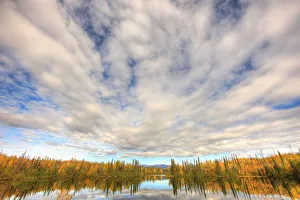 Images Dated 5th October 2008: Sky Reflected In Dragon Lake Along The North Canol Road, Yukon
