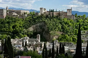 Images Dated 13th April 2009: Skyline Of Alhambra; Alhambra, Granada, Andalucia, Spain
