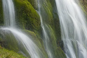 Small Waterfall Over Mossy Stones In Gleann Enich Near Aviemore, Highlands, Scotland, Uk Small Waterfall Over Mossy Stones In Gleann Enich Near Aviemore, Highlands, Scotland, Uk