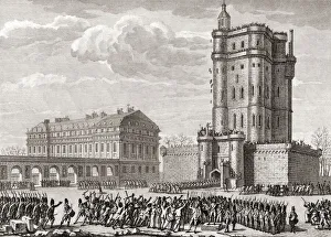Soldiers drive away a rioting mob bent on destroying the Chateau de Vincennes, Paris, France, February 28, 1791 Soldiers drive away a rioting mob bent on destroying the Chateau de Vincennes, Paris, France, February 28, 1791