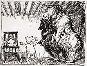 Goldilocks Gallery: Somebody Has Been Lying In My Bed, And Here She Is. Illustration To Goldilocks And The Three Bears