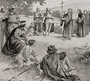 6th Century Gallery: St. Augustine Meeting Meets King Ethelbert Cross