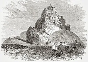 St Michaels Mount Cornwall England From A Sketch By G F Sargent From The Gallery Of Geography Published London Circa St Michaels Mount Cornwall England From A Sketch By G F Sargent From The Gallery Of Geography Published London Circa