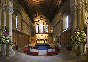 Helmsley Gallery: Stained Glass Window At The Alter Of A Church; Helmsley, North Yorkshire, England