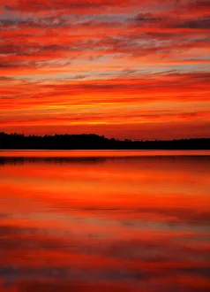 Sunset Reflections At Powder Mill Lake; Waverley, Nova Scotia, Canada Sunset Reflections At Powder Mill Lake; Waverley, Nova Scotia, Canada