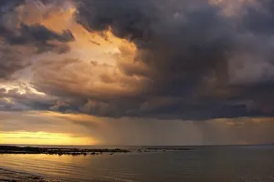 Sunset With A Stormy Sky, Sunderland, Tyne And Wear, England Sunset With A Stormy Sky, Sunderland, Tyne And Wear, England