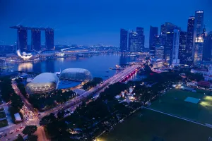 Suntec City and Marina Bay Sands, Marina Bay, Singapore Suntec City and Marina Bay Sands, Marina Bay, Singapore