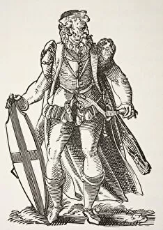 Images Dated 5th December 2010: Teutonic Knight. After A Woodcut By Jost Amman Published 1585