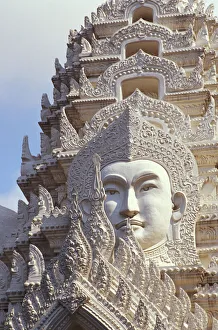 Thailand, Bangkok, Wat Ratchapradt, Buddha Image On Ornate Stone Temple Thailand, Bangkok, Wat Ratchapradt, Buddha Image On Ornate Stone Temple