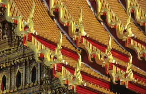 Thailand, Close-up of colorful Wat Benjamabophit (Marble Temple); Bangkok Thailand, Close-up of colorful Wat Benjamabophit (Marble Temple); Bangkok