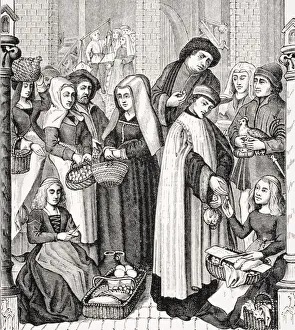 Toll On Markets Levied By A Cleric From A 15Th Century Painted Window In The Cathedral Of Tournay Toll On Markets Levied By A Cleric From A 15Th Century Painted Window In The Cathedral Of Tournay