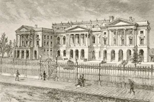 Toronto, Canada. Osgoode Hall In The 19Th Century. From A 19Th Century Illustration Toronto, Canada. Osgoode Hall In The 19Th Century. From A 19Th Century Illustration