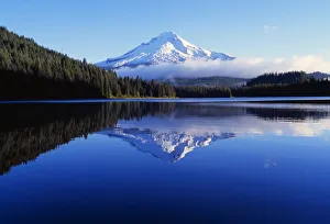 Trillium Lake With Reflection Of Mount Hood, Mount Hood National Forest Trillium Lake With Reflection Of Mount Hood, Mount Hood National Forest