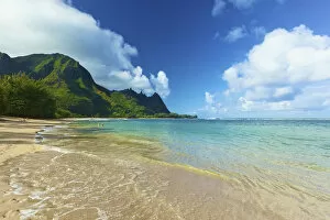 Turquoise Ocean Water Off Tunnels Beach; Kauai, Hawaii, United States Of America