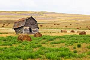 Twisted Barn On Canadian Prairie, Big Muddy Badlands, Saskatchewan Twisted Barn On Canadian Prairie, Big Muddy Badlands, Saskatchewan