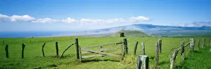 Images Dated 9th July 1999: USA, Hawaii, Mauna Kea In Background; Big Island, Country Landscape With Pasture And Wooden Fence