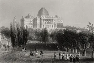 View Of The Capitol Building At Washington Usa From A 19Th Century Print Engraved View Of The Capitol Building At Washington Usa From A 19Th Century Print Engraved