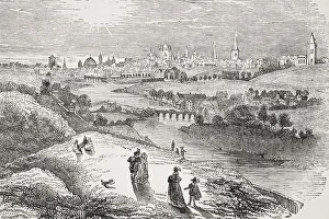 View Of Dublin Ireland In The 17Th Century From Old England's Worthies By Lord Brougham And Others Published London View Of Dublin Ireland In The 17Th Century From Old England's Worthies By Lord Brougham And Others Published London