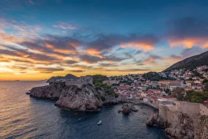 View of Fort Lovrjenac at sunset, Dubrovnik, Dubrovnik-Neretva County, Croatia View of Fort Lovrjenac at sunset, Dubrovnik, Dubrovnik-Neretva County, Croatia