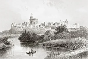 Wndsor Castle Windsor England From The Gallery Of Geography Published London Circa 1872 Wndsor Castle Windsor England From The Gallery Of Geography Published London Circa 1872