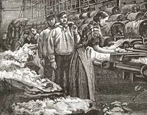 Images Dated 2nd September 2011: Workers At The Saltaire Woollen Mill, Bradford, North Yorkshire, England In The Late 19Th Century
