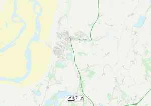 Postcode Sector Map of Barrow-in-Furness LA16 7 Barrow-in-Furness LA16 7 Map