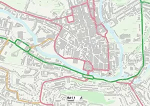 Bath and North East Somerset BA1 1 Map