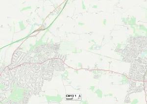 Newlands Close Gallery: Brentwood CM13 1 Map
