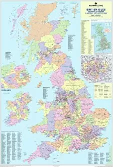 Population Collection: British Isles Counties, Districts and Unitary Authorities Map