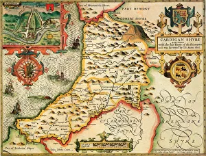 Cardiganshire Gallery: Cardiganshire Historical John Speed 1610 Map