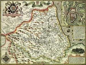 Images Dated 1st April 2020: Durham Historical John Speed 1610 Map