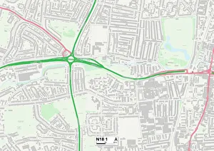 Somerset Road Gallery: Enfield N18 1 Map