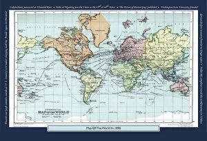 World Maps Collection: Historical World Events map 1890 US version