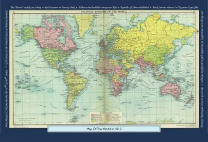 Historical World Events map 1912 US version Historical World Events map 1912 US version
