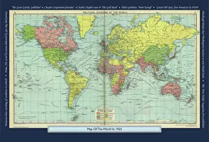 World Maps Collection: Historical World Events map 1925 US version