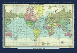 World Maps Collection: Historical World Events map 1930 US version