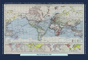 World Maps Collection: Historical World Events map 1950 US version