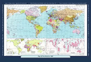 World Maps Collection: Historical World Events map 1987 US version